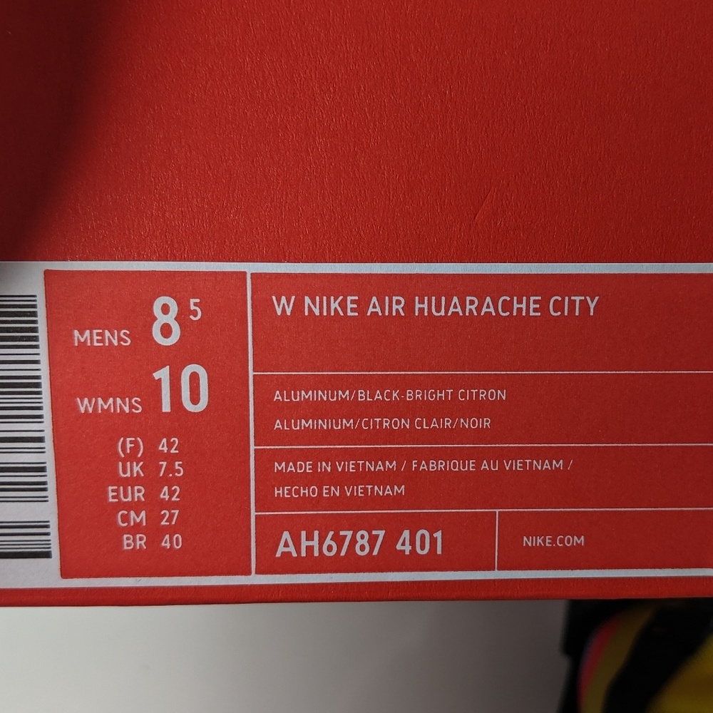 NEW Nike Air Huarache City Aluminum/Black-Citron - Picture 7 of 7